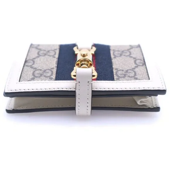 Gucci Jackie GG Supreme Bifold Wallet White Leather - Picture 5 of 6